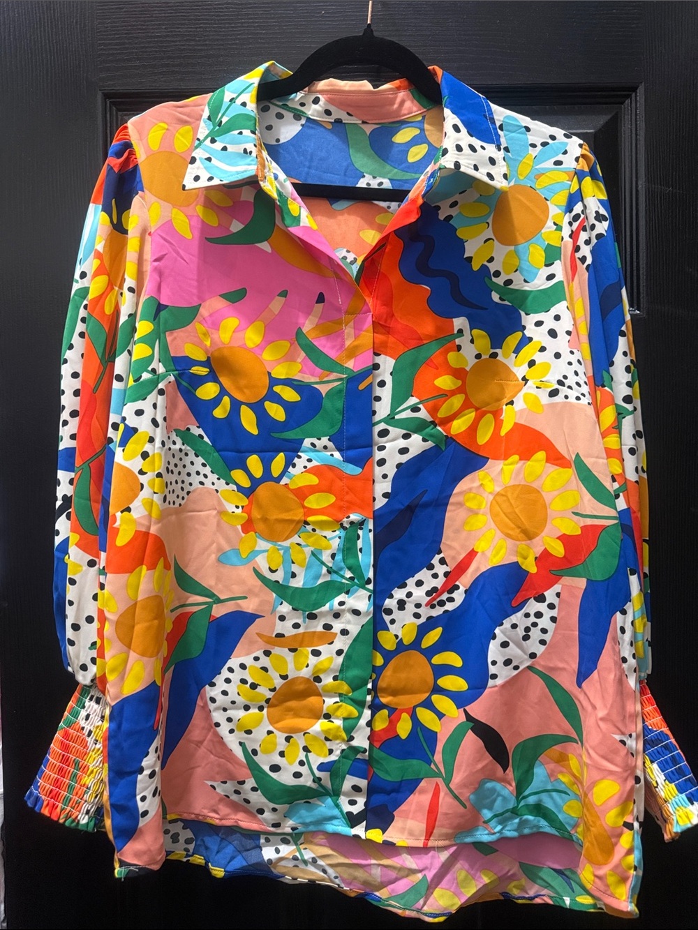 Vibrant Sunflower Print Shirt - Multicolor